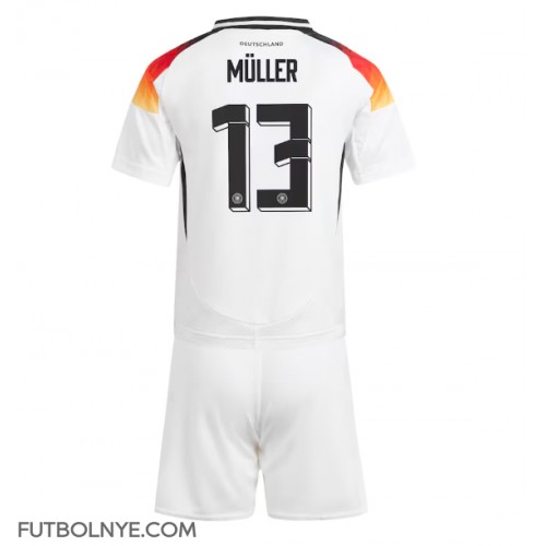 Camiseta Alemania Thomas Muller #13 Primera Equipación para niños Eurocopa 2024 manga corta (+ pantalones cortos)